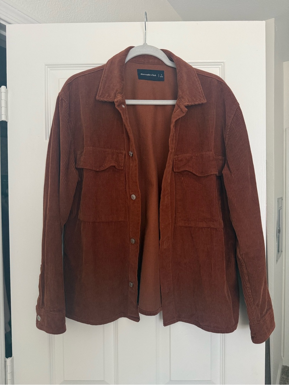 Abercrombie & Fitch Corduroy Shirt Jacket - Rust Brown